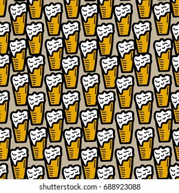 seamless pattern on a beer theme