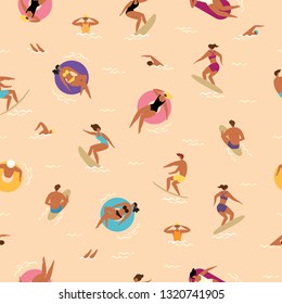 Seamless pattern on a beige background. Printable vector illustration.