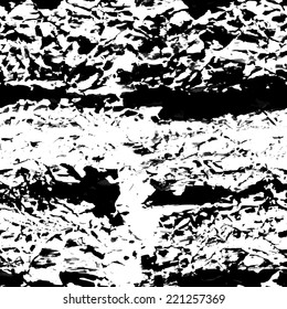 Seamless pattern on a black white background. Grunge style. Ink texture design elements. Prints of paint