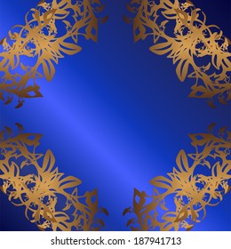 Seamless pattern on blue background. Vector illustration.