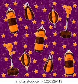 Seamless pattern on the boxing theme. For decoration, wrapping, print or advertising. 
