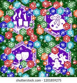 Seamless pattern on christmas theme. For decoration, wrapping paper, backgrounds and others.
