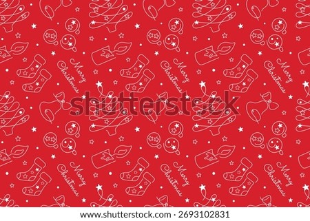Seamless pattern on a Christmas theme. Vector illustration for decorating gifts for New Year and Christmas.
