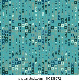Seamless pattern on a color background.Has the shape of a wave.Consists of through geometric elements of square shape in color.Useful as design element for texture, pattern and artistic compositions.
