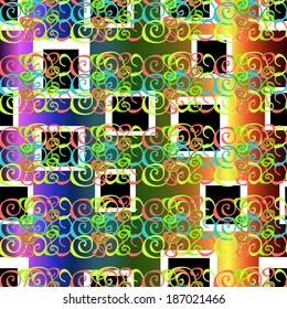 Seamless pattern on colorful background. Vector illustration.