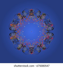 Seamless pattern on colorful background. Vector snowflakes winter New Year frame.