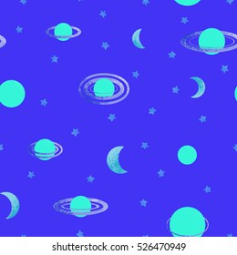 Seamless pattern on cosmic theme