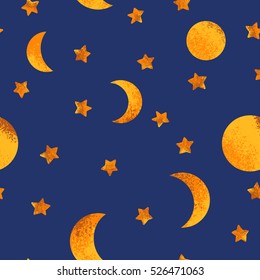 Seamless pattern on cosmic theme