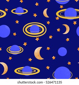 Seamless pattern on cosmic theme