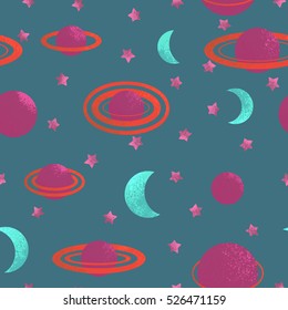 Seamless pattern on cosmic theme