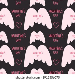 seamless pattern on dark background for Valentine's day