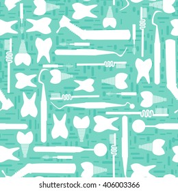 Seamless pattern on dental care theme. All objects are conveniently grouped  and are easily editable.