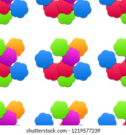 Seamless pattern on fabric as background. Vector illustration.
