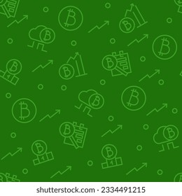 Seamless pattern on a financial theme. Bank background in simple style. Icons on the banking theme. Vector illustration.