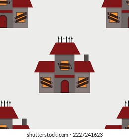 Seamless pattern on . Gingerbread, balls, candies, lollipops, cupcakes, pumpkin, pumpkin pie, pumpkin latte, haunted house, cloves, cranberries. Vector illustration for the holiday. A trick is a treat