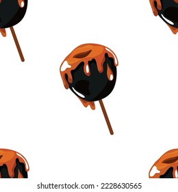 Seamless pattern on . Gingerbread, balls, candies, lollipops, cupcakes, pumpkin, pumpkin pie, pumpkin latte, haunted house, cloves, cranberries. Vector illustration for the holiday. A trick is a treat