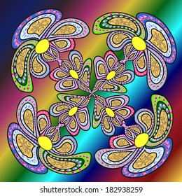 Seamless pattern on gradient background. Vector illustration.