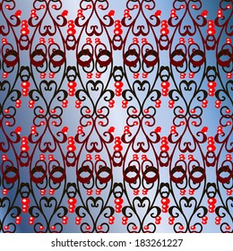 Seamless pattern on gradient background. Vector illustration.