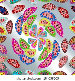 Seamless pattern on gradient background. Vector illustration.