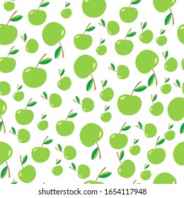 Seamless Pattern on the green apples
