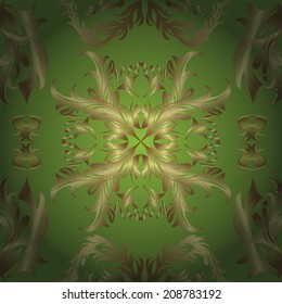 Seamless pattern on green background. Vector illustration. Seamless pattern for your design wallpapers, pattern fills, web page backgrounds, surface textures. 