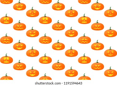 seamless pattern on Halloween with pumpkins