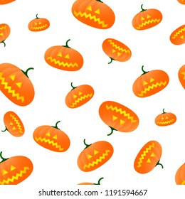 seamless pattern on Halloween with pumpkins