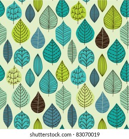 Seamless pattern on leaves theme, Autumn seamless pattern with leaf