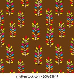 Seamless pattern on leaves theme.Seamless pattern can be used for wallpaper, pattern fills, web page background.