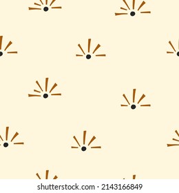 Seamless pattern.sun on a light background Vector illustration for textile and packaging design