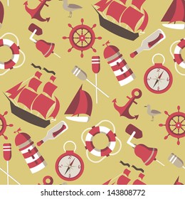 seamless Pattern on the marine theme