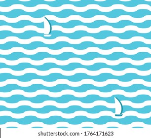 Seamless pattern on the marine theme. Texture and color of sea waves. The image is intended for printing on textiles, printing in the leisure, tourism, and travel goods industries.