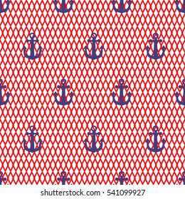 seamless pattern on the marine theme with anchor