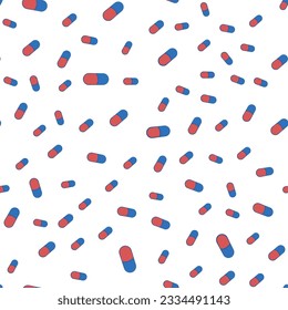 Seamless pattern on a medical theme. Treatment with vitamin tablets. Vector illustration