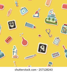 Seamless pattern on the medical theme with stickers