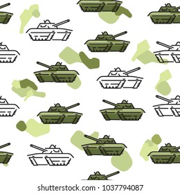 Seamless pattern on military theme for boys. Army pattern from the tanks. Pattern for boys
