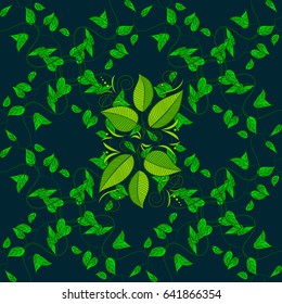 Seamless pattern on motley background. Vector illustration of leaves