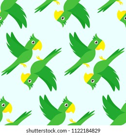 seamless pattern on nature and animals, parrots