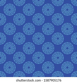 Seamless pattern on the navy blue background