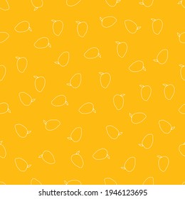 seamless pattern on orange background with white mangoes