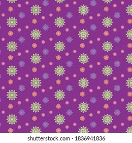 Seamless pattern on purple background. Can be used for wrapping paper, wallpaper, website etc.