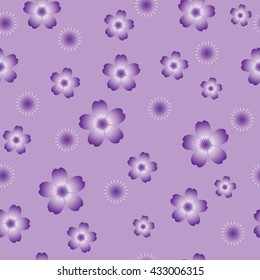 seamless pattern on purple flowers on purple background