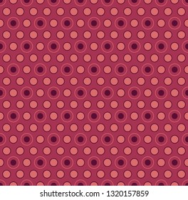 Seamless pattern on a red background. Polka dot. Useful as design element for texture and artistic compositions.