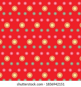 Seamless pattern on red background. Can be used for wrapping paper, wallpaper, website etc.