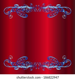 Seamless pattern on red background. Vector illustration.