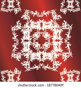 Seamless pattern on red background. Vector illustration.