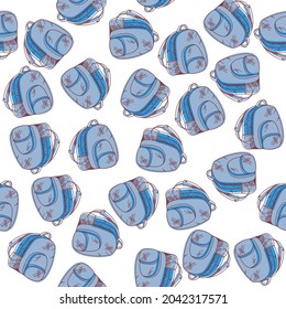 seamless pattern on a school theme consisting of school backpacks. vector