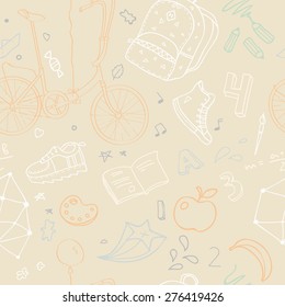 seamless pattern on school theme.