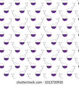 Seamless pattern on the theme of chemistry science