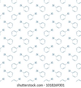 Seamless pattern on the theme of chemistry science